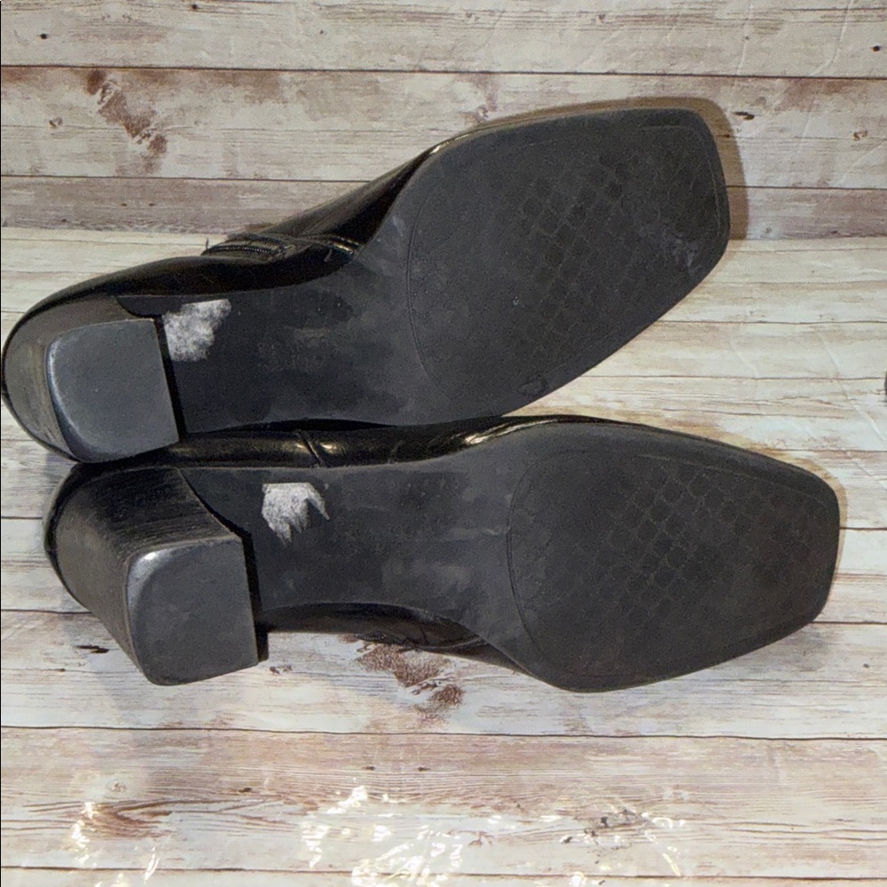 Franco Sarto Gemini Glossy Black Buckle Ankle Booties 10M - Picture 8 of 8